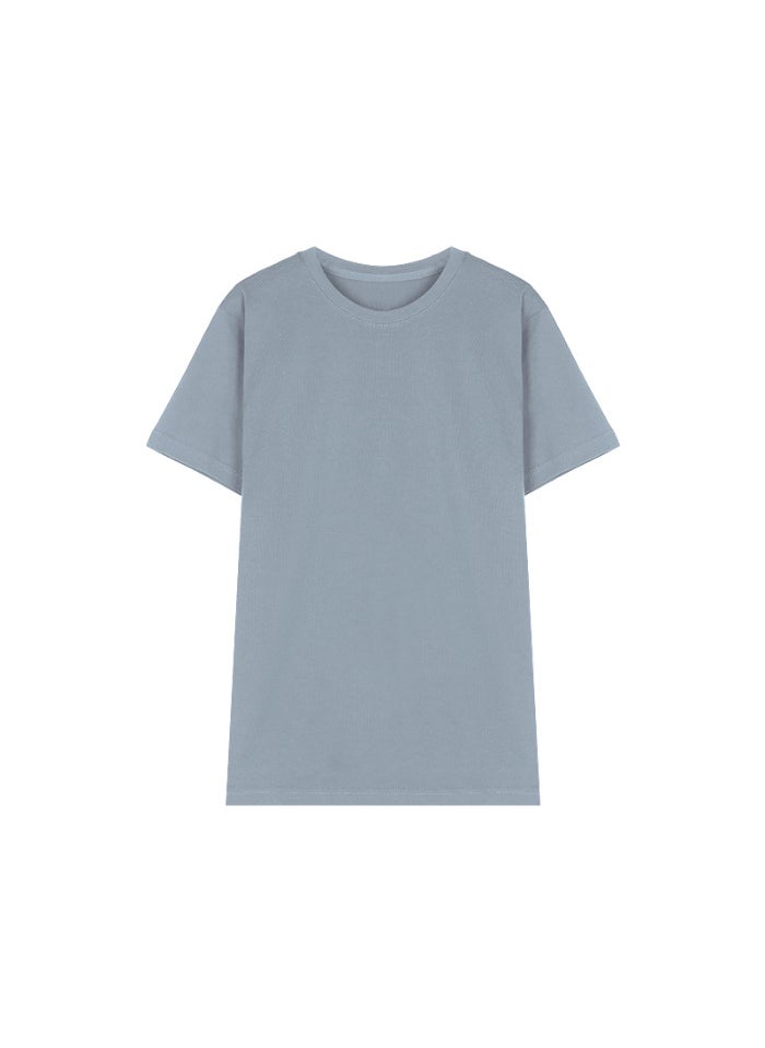 Generic - Pure Color Back-Collar Womens Top fog blue - Image 1