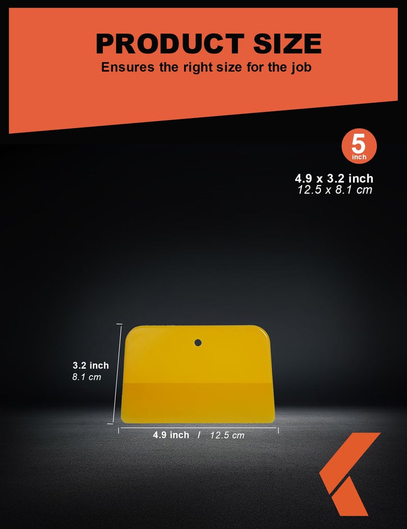 KREFINISH Body Filler Spreaders (Pack of 100) - 5" Yellow Reusable Plastic Spreader for Automotive Fillers, Putties, Glazes, Caulks and Paint - Image 2