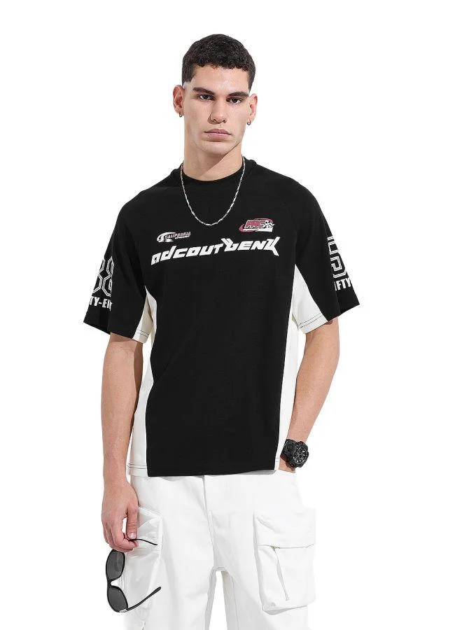 شركة المرآب الهندية Men Relaxed Fit Graphic Printed Crew Neck Half Sleeves T-Shirt