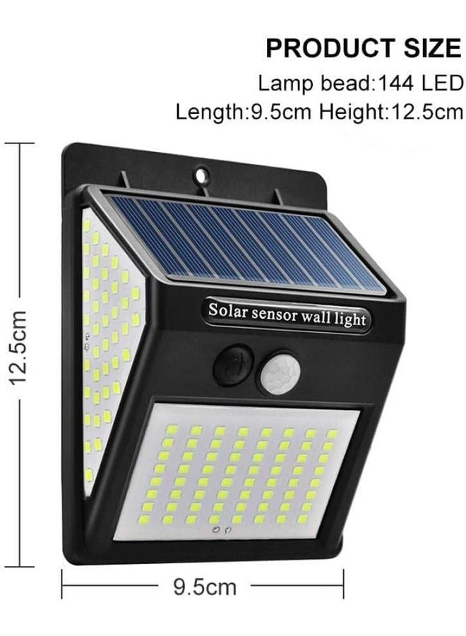 ELTRAZONE 2-Pack LED Solar Motion Sensor Lights - 144 LED Wide Angle Outdoor Wall Lamps, Waterproof Garden Sunlight Lamp - Image 2