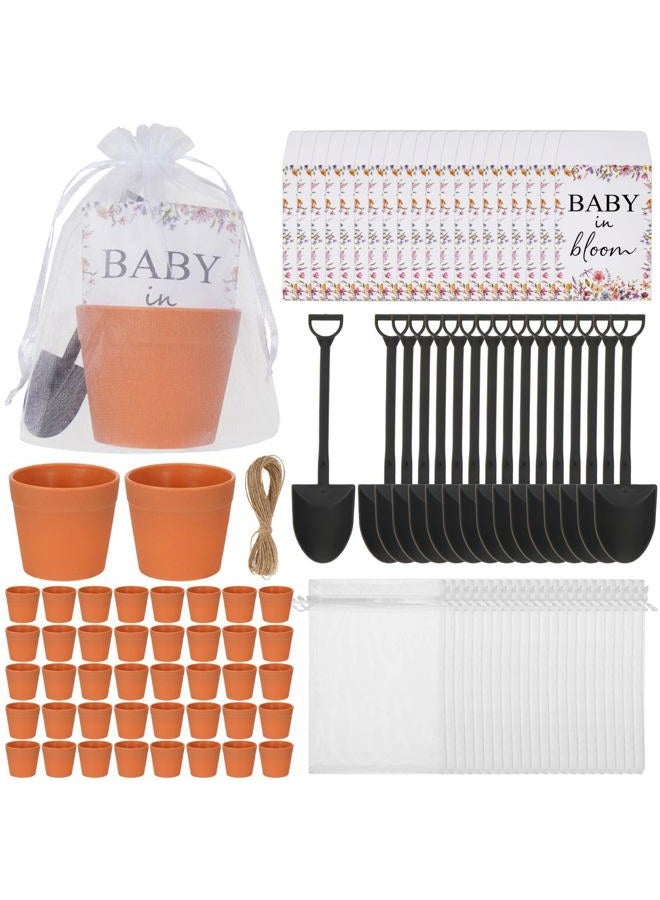 Wenceda 40 Set Baby Shower Party Favors Baby in Bloom Envelope Packets - Include 50 Packets 50 Flower Pots 50 Organza Bags 50 Garden Trowels - Favors for Guests Birthday Party (N-o-S-e-e-d) - Image 1