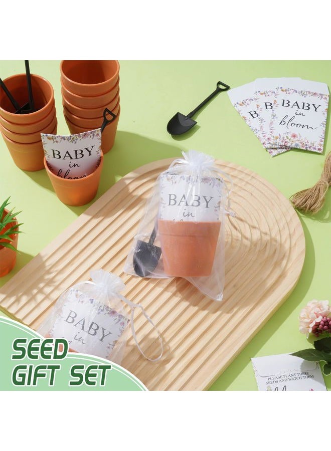 Wenceda 40 Set Baby Shower Party Favors Baby in Bloom Envelope Packets - Include 50 Packets 50 Flower Pots 50 Organza Bags 50 Garden Trowels - Favors for Guests Birthday Party (N-o-S-e-e-d) - Image 3