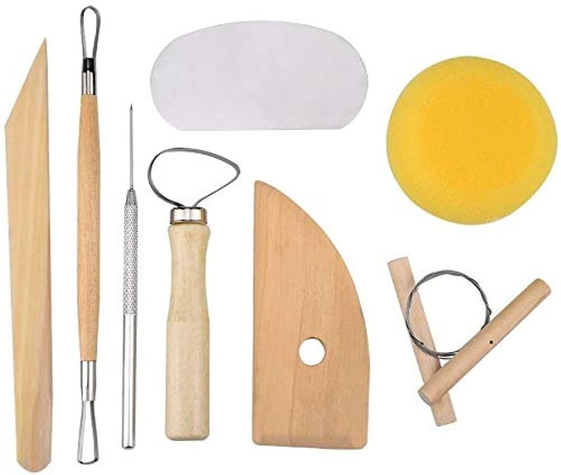 Set Of 8 Pieces Of Clay Wax Pottery Tool Kit Ceramics Wax Carving Sculpting Modeling Tools - Multi Colour