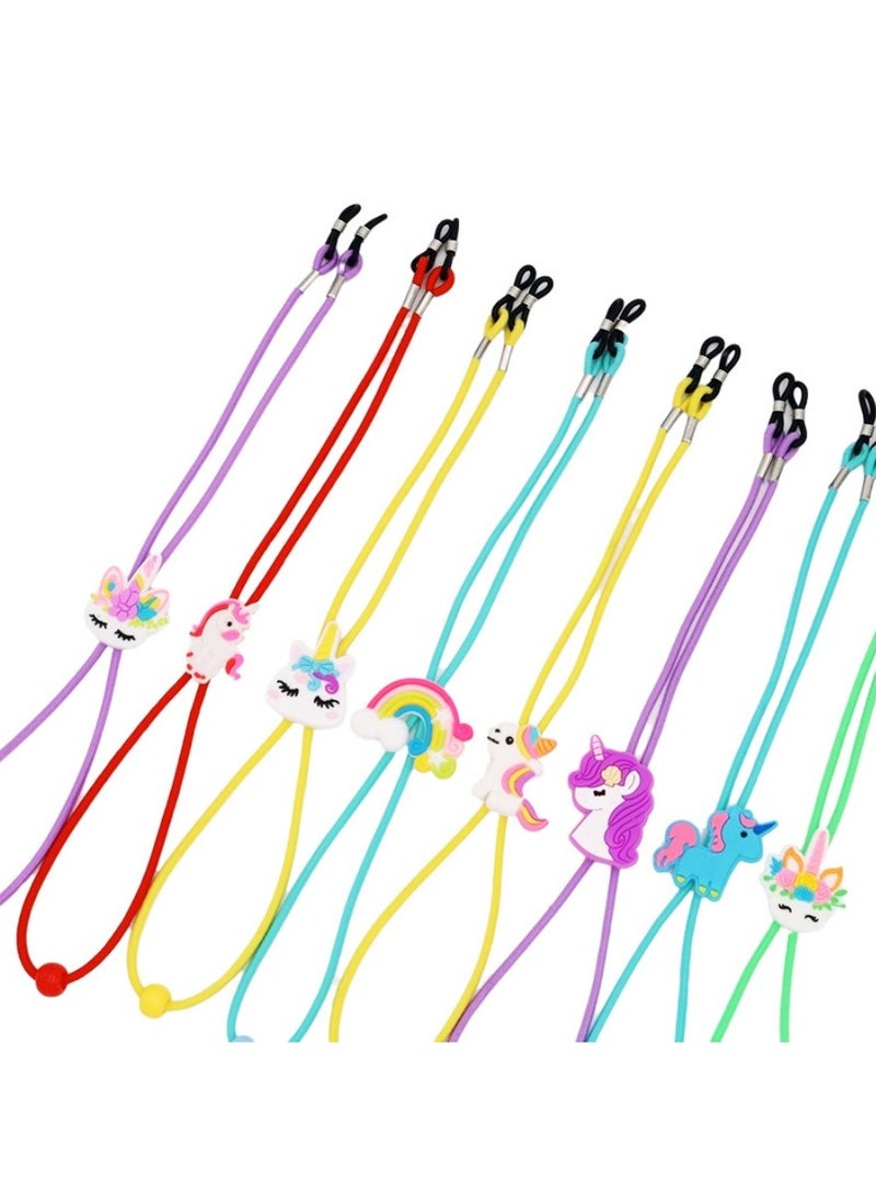 Generic Pack of 8 Kids Glasses Strap Unicorn Rainbow Adjuster Stretchy Eyeglass Strap for Boys Girls  - Image 3