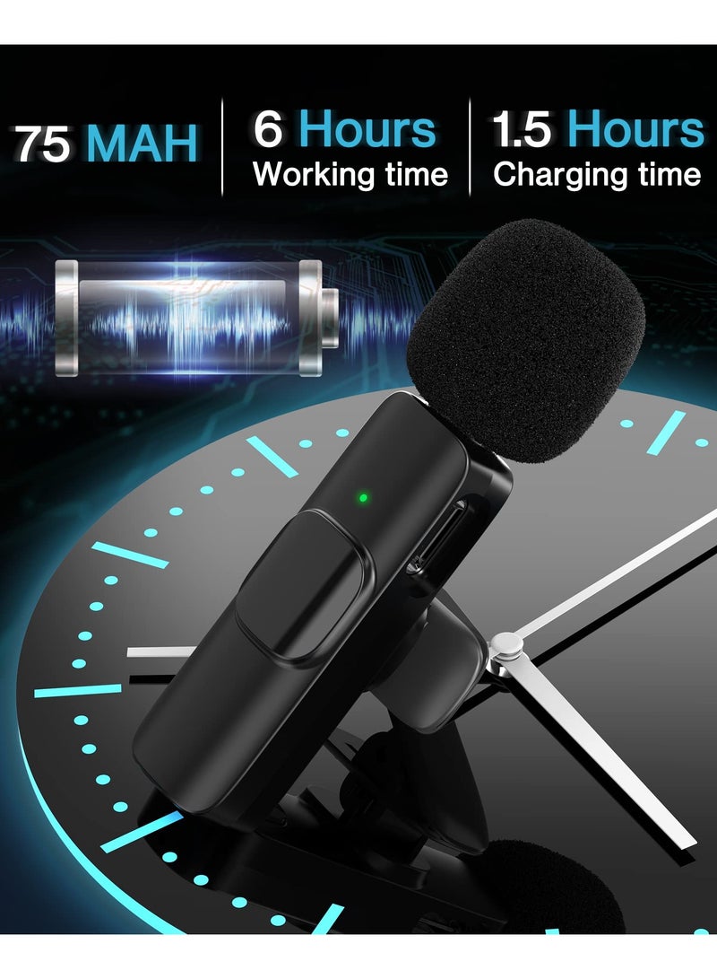 3 in 1 Wireless Lavalier Microphone for iPhone iPad Android with 2 Microphone, Auto Sync and Noise Reduction Sound for Recording, Live Streaming, Interview, Vlog  - Image 4