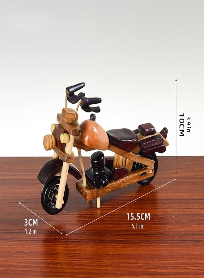 Fsocpen Handmade Wooden Motorcycle Decoration Model,Wooden Motorcycle Model Decorations for Home,Sculptures Collected by Motorcycle Enthusiasts (Color 3) - Image 2