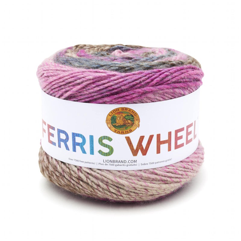 Lion Brand Yarn, Muticolor Ferris Wheel Yarn for Knitting, Crocheting, and Crafts, Wild Violets, 1 Pack - Image 1