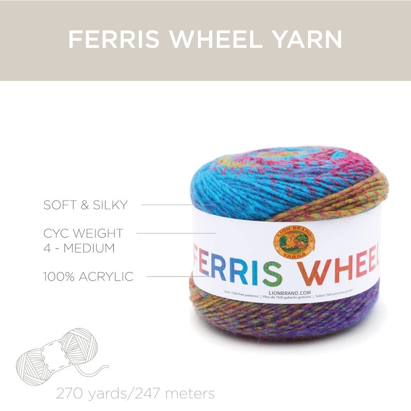 Lion Brand Yarn, Muticolor Ferris Wheel Yarn for Knitting, Crocheting, and Crafts, Wild Violets, 1 Pack - Image 4