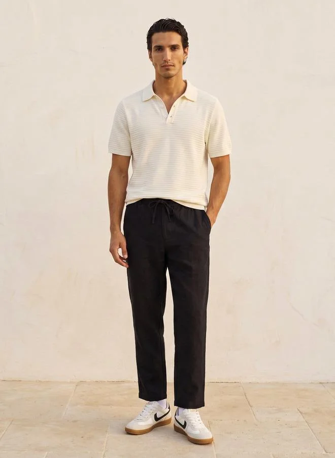 Splash FAV WHITE Smart Short Sleeves Textured Polo T-shirt for Men | Best Price UAE