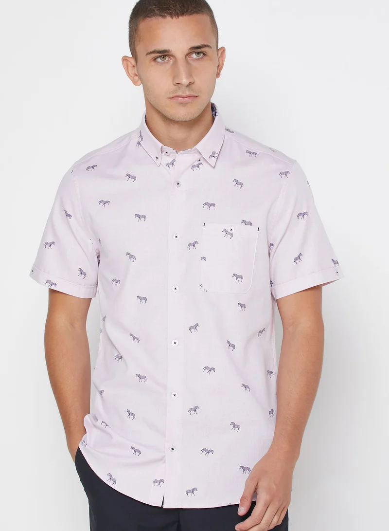 BURTON Zebra Print Slim Fit Shirt
