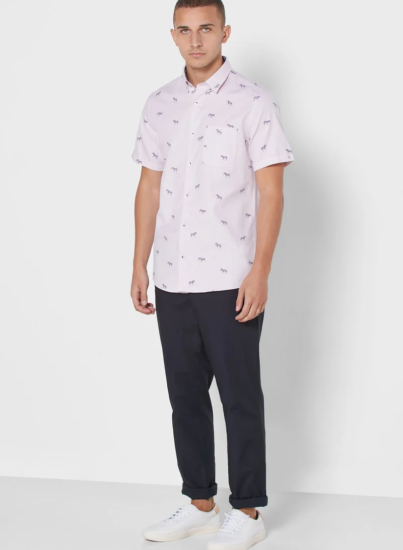 BURTON Zebra Print Slim Fit Shirt
