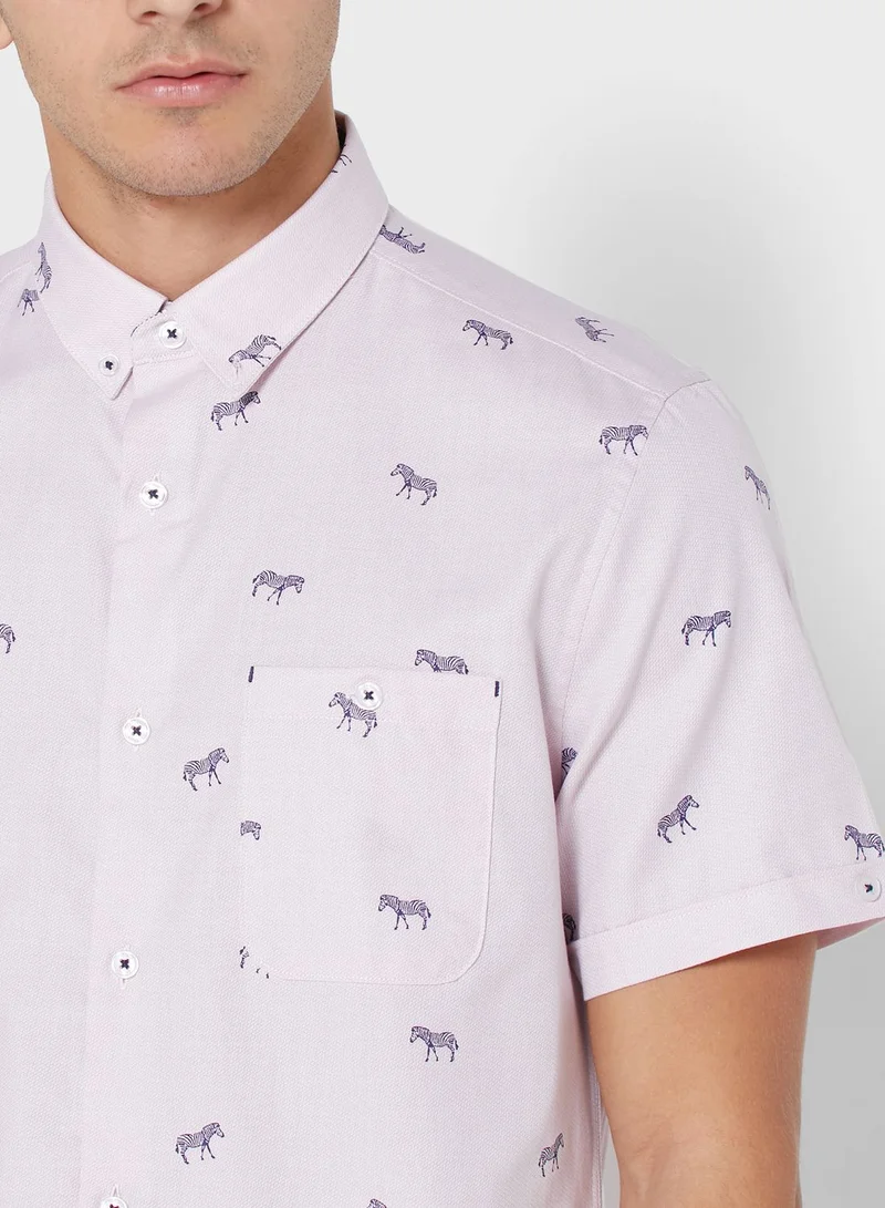 BURTON Zebra Print Slim Fit Shirt