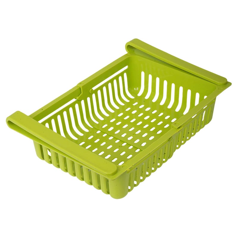 Kuber Industries Kuber Industries Fridge Basket | Plastic Storage Basket | Sliding Storage Racks | Expandable Fridge Tray | Adjustable Basket | Set of 4 | Assorted, 25 X 16 Cm  - Image 2