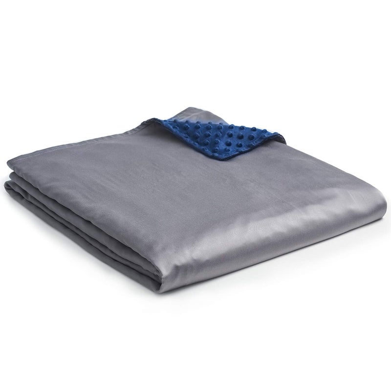 YnM Exclusive Cooling Duvet Cover for Weighted Blankets with 16 Strings (Light Grey, 60"x80") - Image 1