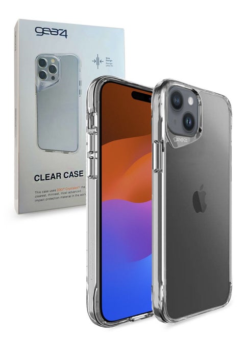 Gear4  Crystal Clear Case Cover for Apple iPhone 15 Plus with D30 Protection Anti-Yellowing Slim Fit Design Wireless Charging Compatible