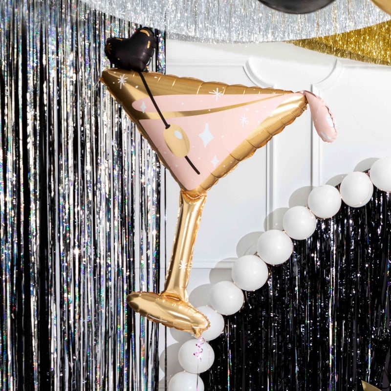 PartyDeco Realistic Giant Martini Glass Balloon PartyDeco 39x33.5 Inch Foil Cocktail Balloons for Bachelorette, Wedding, Birthday, Hen Party Dirty Martini Theme, Bikinis and Martinis Decorations - Image 4