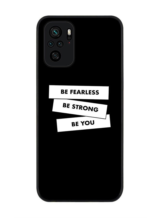 Stylizedd Rugged Black edge case for Redmi Note 10S/Redmi Note 10 4G Slim fit Soft Case Flexible Rubber Edges Anti Drop TPU Gel Thin Cover - Fearless Strong You - Image 1