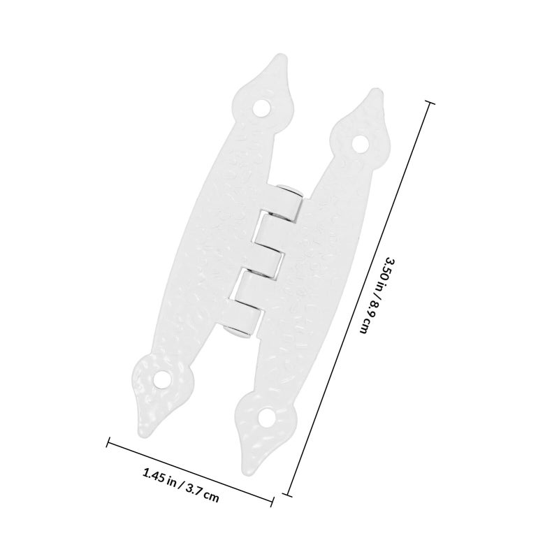 Antique Vintage White Metal Flush Mount Cabinet Door Hinges 3.5 Inch 2 Pack - Image 3