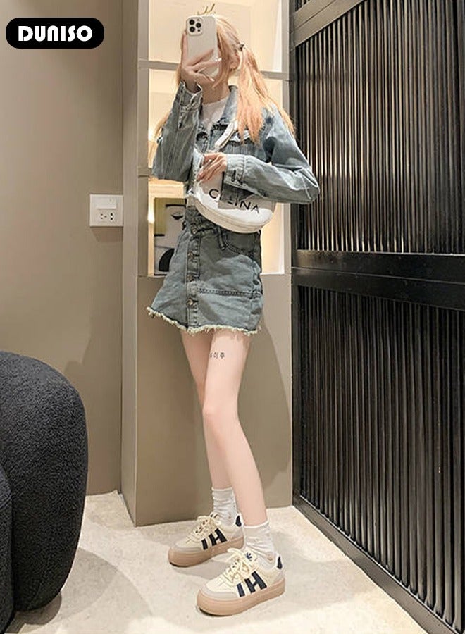 DUNISO Women's Platform Sneakers Low Top Walking Shoes for Lady Comfortable Lace Up Fashion Casual Shoes for Indoor Outdoor Travel Work - Image 4