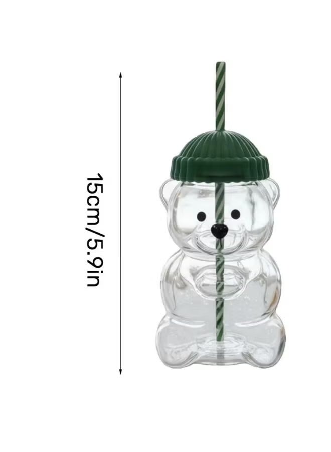 general 2025 Bear Glass Jar Cup Tumbler w Straw for hot coffee - Image 2