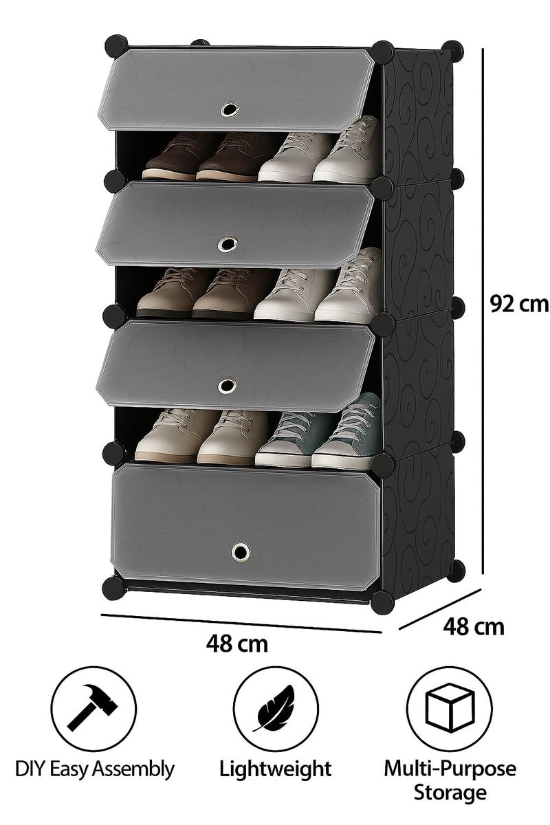 Styleys Plastic 5-Cube Shoe Rack | Modular Storage Organizer Shelf | Lightweight, Durable & Easy to Assemble | Shoe Stand for Entryway, Bedroom, Closet (Blue, 5 Cube) - Image 5