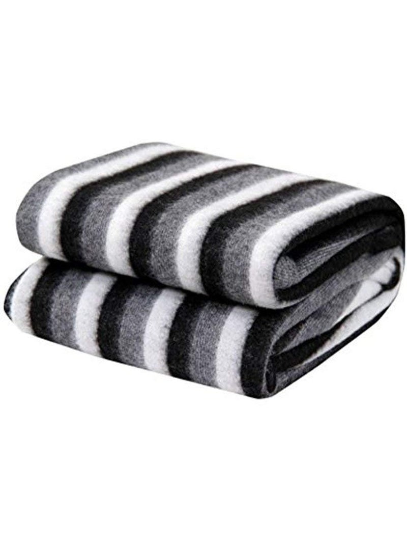 Goyal's Polar Fleece 250TC Single Bed Stripes Blanket, 250 Thread Count - Black - Image 3