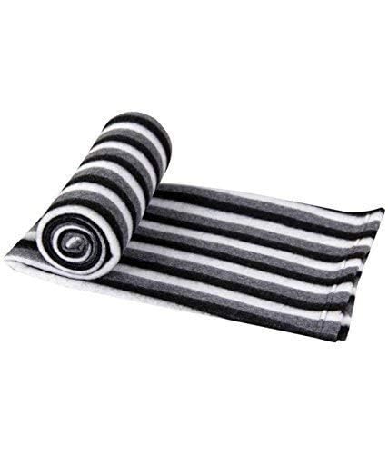 Goyal's Polar Fleece 250TC Single Bed Stripes Blanket, 250 Thread Count - Black - Image 4
