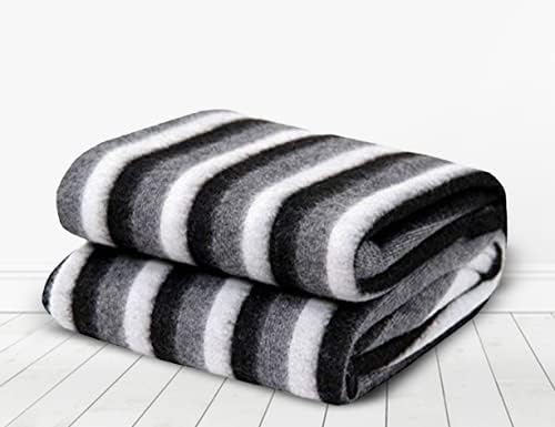 Goyal's Polar Fleece 250TC Single Bed Stripes Blanket, 250 Thread Count - Black - Image 2