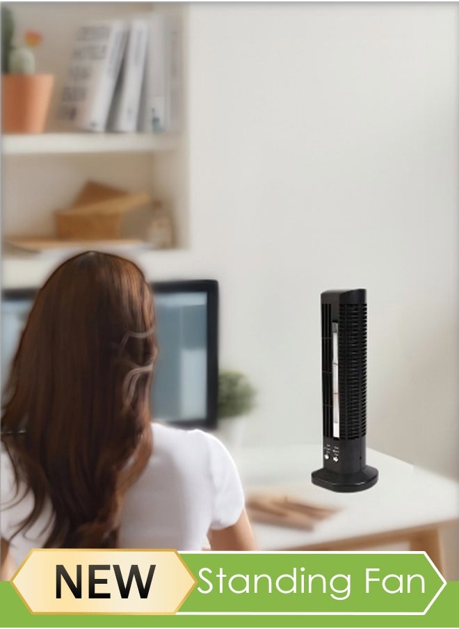 Generic Tower Fan，Desk Fan，Oscillating Table Fan with Night Light, Table Tower Air Conditioning Fan, USB charging，Quiet Operation,Portable Bladeless Fan,For Bedroom Home Office Desktop  - Image 1