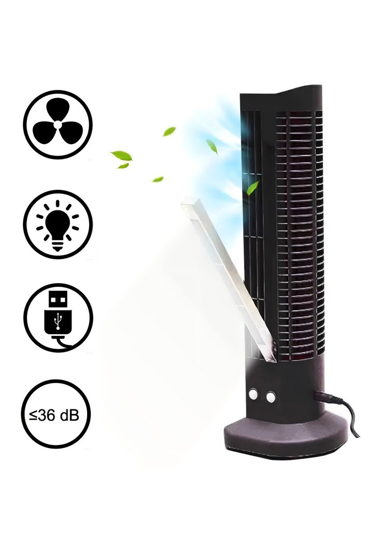 Generic Tower Fan，Desk Fan，Oscillating Table Fan with Night Light, Table Tower Air Conditioning Fan, USB charging，Quiet Operation,Portable Bladeless Fan,For Bedroom Home Office Desktop  - Image 3