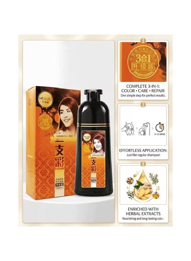Mokeru Hair Dye Shampoo, Black, 500ml - Image 3