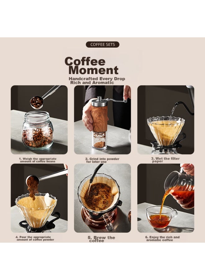 Pakchoice Pour-over Coffee Maker Set, Hand Grinder Coffee Machine, Manual Coffee Grinder, Home Coffee Set, Basic Model - Image 2