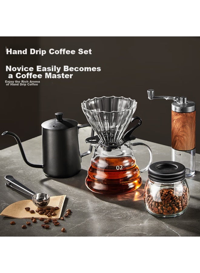 Pakchoice Pour-over Coffee Maker Set, Hand Grinder Coffee Machine, Manual Coffee Grinder, Home Coffee Set, Basic Model - Image 1