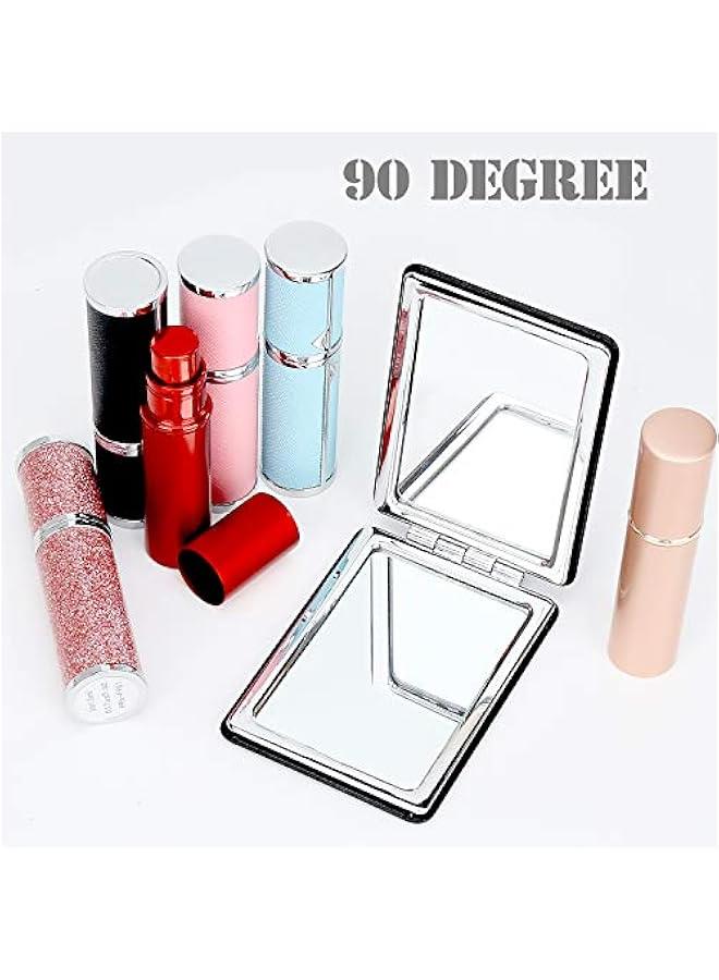 Arabest Men's Black Compact Vanity Mirror, Portable Travel Makeup Mirror for Handbag and Pocket, Double-Sided Magnifying Cosmetic Mirror for Daily Use, Work, and Business - Image 4
