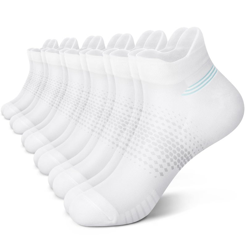 PAPLUS 6 Pairs Ankle Compression Socks for Women, Running Socks with Heel Tab, Cushioned Low Cut Athletic Socks - Image 1