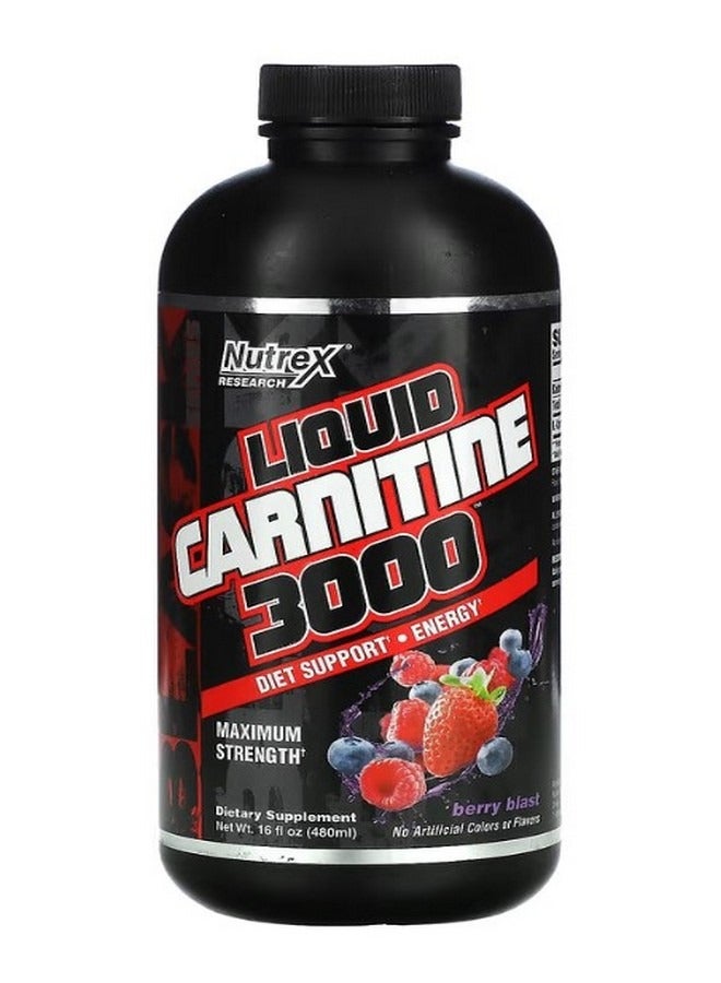 نورتكس ريسيرش Liquid Carnitine 3000 Berry Blast 16 fl oz 480 ml - Image 1