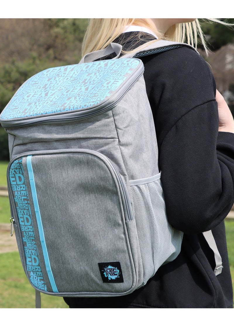 بيج ديزاين حقيبة ظهر معزولة Biggdesign Moods Up Relax، حقيبة غداء معزولة مقاومة للماء والتسرب للرجال والنساء، حقائب تبريد للنزهات، للمكتب، التخييم، الشاطئ، المدرسة، سعة 19.1 لتر. - Image 5