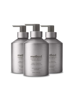 Method Method Gel Hand Soap Violet  Lavender Reusable Silver Aluminum Bottle Biodegradable Formula 12 oz Pack of 3 
