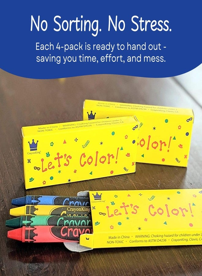 CrayonKing 150 Sets of 4-Packs in a Box (600 Bulk Crayons) - Boxed for Easy Storage & Gifting - Non-Toxic, Assorted Colors - Ideal for Parties, Classrooms, Restaurants & More Crayons - Image 4