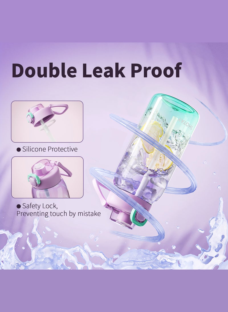 شوتاي زجاجات مياه رياضية سعة 1 لتر مصنوعة من مادة التريتان الامريكية خالية من BPA بنسبة 100% ومضادة للتسرب، زجاجة مياه نصف جالون للمدرسة واللياقة البدنية والرياضات الخارجية من شوتاي، بلاستيك - Image 4