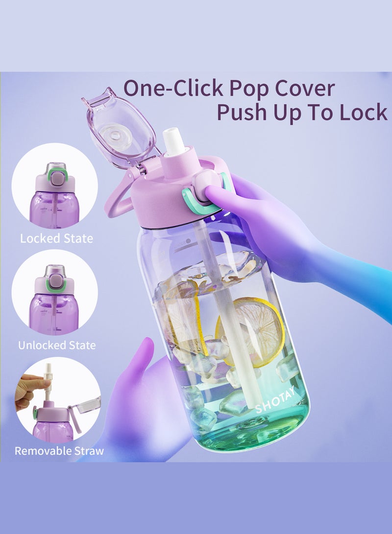 شوتاي زجاجات مياه رياضية سعة 1 لتر مصنوعة من مادة التريتان الامريكية خالية من BPA بنسبة 100% ومضادة للتسرب، زجاجة مياه نصف جالون للمدرسة واللياقة البدنية والرياضات الخارجية من شوتاي، بلاستيك - Image 3