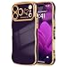LCHULLE for iPhone 17 Pro Max Case for Women Girls Cute Wave Frame Curly Shape with Love Heart Raised Camera Protection Cover Luxury Plating Shockproof Phone Case for iPhone 17 Pro Max Dark Purple - Image 2