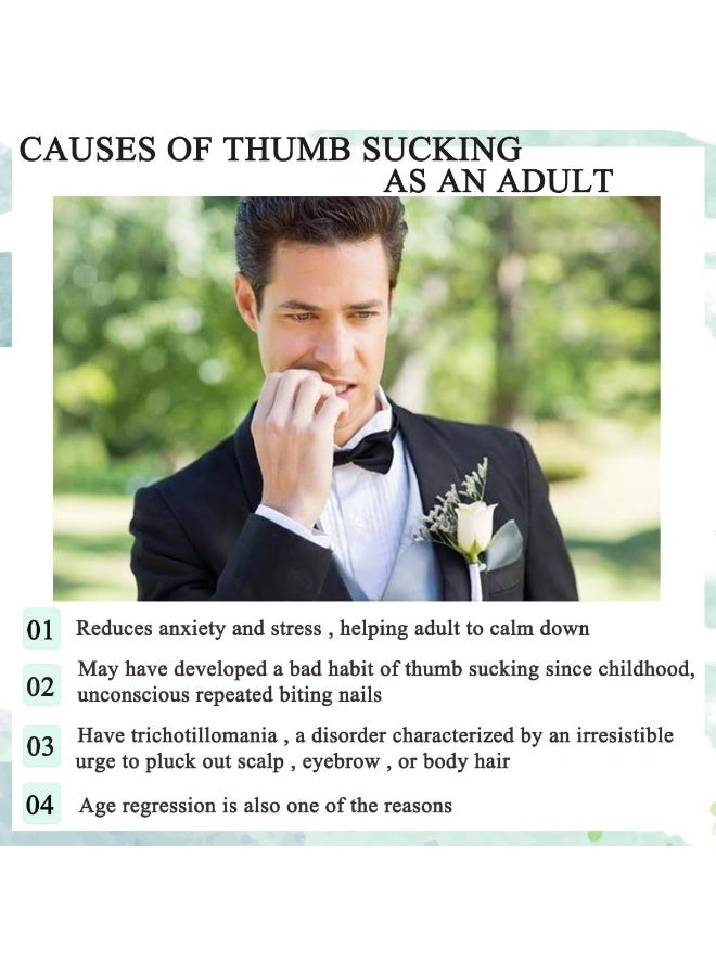 Heyshapeing 2 Pairs Adult Thumb Sucking Guard Gloves Finger Gloves for Finger Sucking Stop Nail Biting Prevention Skin Picking Thumb Sucking and Hair Pulling - Image 2