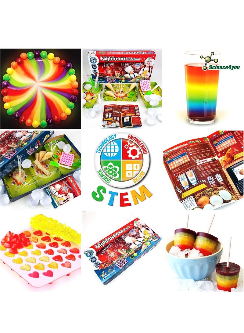 Science4you Science 4 You Nightmare Kitchen Kit for Children, Make Your Own Coloured Candy and Cupcakes, Learn Kitchen Science, Craft Set with Educational Book - Image 2