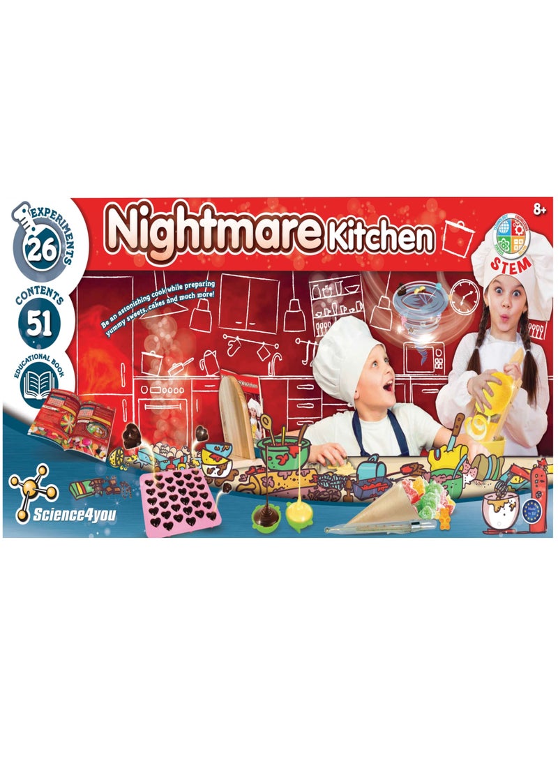 Science4you Science 4 You Nightmare Kitchen Kit for Children, Make Your Own Coloured Candy and Cupcakes, Learn Kitchen Science, Craft Set with Educational Book - Image 1