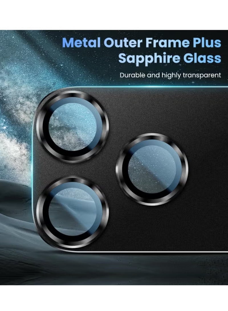 واقي عدسة كاميرا آيفون 17 برو ماكس من آبل - [مقاوم للكسر بمعايير عسكرية] [التصاق قوي] واقي شاشة كاميرا من الزجاج المقوى بسبائك الألومنيوم والمعدن، فائق الوضوح، صلابة 9H، مقاوم للخدش، متوافق مع أغلفة الحماية، سهل التركيب - أسود - Image 4