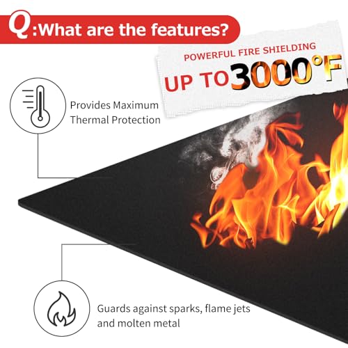 Matace 2 Pack 20x47 Inch Long Fireproof Welding Blanket & Pad, 5mm Thickened Fire Resistant Carbon Felt Cloth, Flame Retardant Fabric, Heat Shield for Soldering, Firepit, Grill Cover, Smoker, Black - Image 2