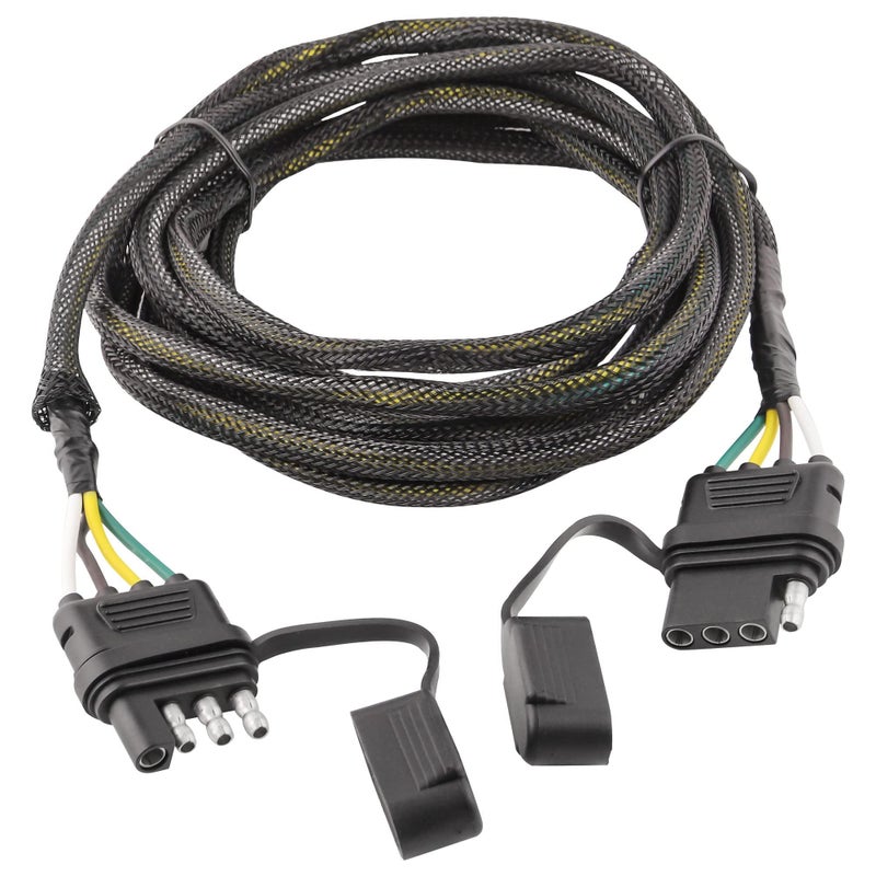 كابل توصيل جانبي للمقطورة Oyviny 16AWG 4 دبابيس بطول 10 أقدام مع موصل مسطح 4 طرق وغطاء مطاطي للغبار
