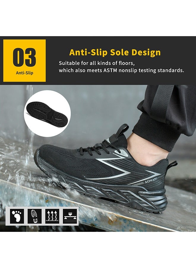 AOwang Steel Toe Shoes for Men Lightweight Safety Shoes Comfortable Puncture Proof Slip On Indestructible Work Shoes and Fashion Sneakers.  - Image 5