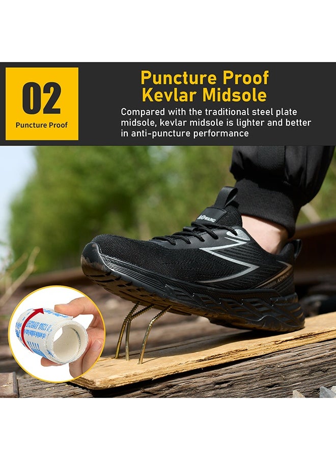 AOwang Steel Toe Shoes for Men Lightweight Safety Shoes Comfortable Puncture Proof Slip On Indestructible Work Shoes and Fashion Sneakers.  - Image 4